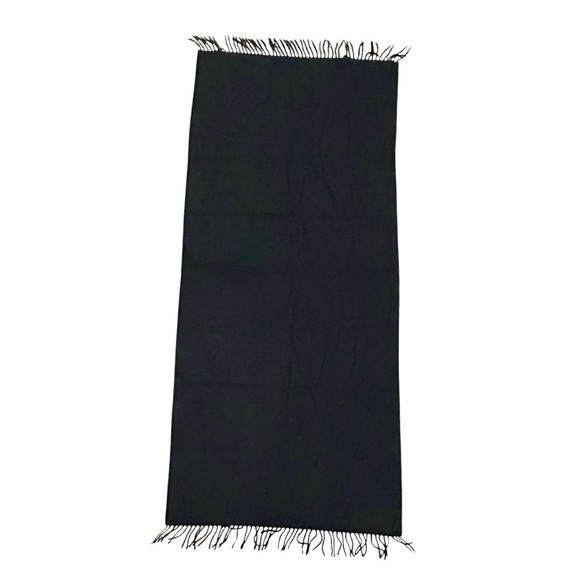 Escada Black Wool Fringe Scarf - Picture 1 of 2